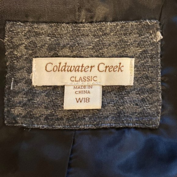Coldwater Creek Classic Grey & Silver Metallic Jacket Womens SIze 18 - Picture 5 of 5